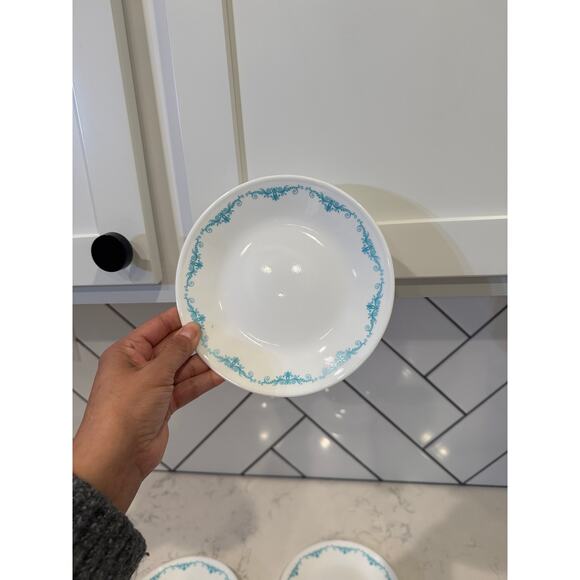 Corelle plate from the "Garden Lace" pattern desert plates x4 retro teal cottage - Picture 5 of 7